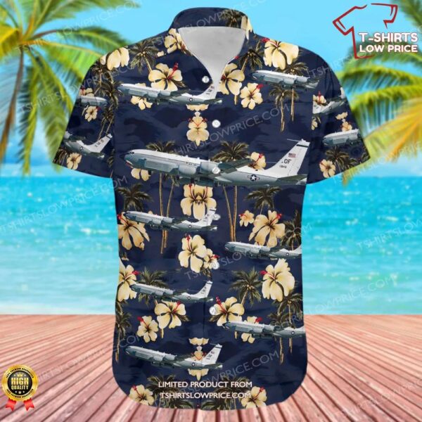 Boeing RC-135U Combat Sent United States US Air Force (USAF) Hawaiian Shirt Boeing RC-135U Combat Sent United States US Air Force (USAF) Hawaiian Shirt