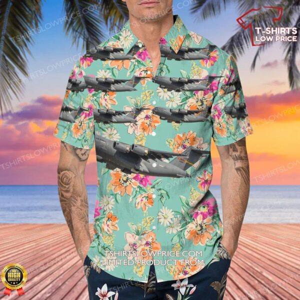 McDonnell Douglas C-17A Globemaster III United States US Air Force (USAF) Hawaiian Shirt McDonnell Douglas C-17A Globemaster III United States US Air Force (USAF) Hawaiian Shirt