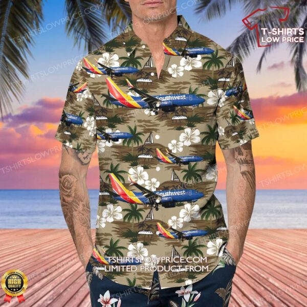 Boeing 737-7CT Southwest Airlines Hawaiian Shirt Boeing 737-7CT Southwest Airlines Hawaiian Shirt