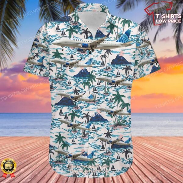 Embraer ERJ-170-200LR United Express (Mesa Airlines) Hawaiian Shirt Embraer ERJ-170-200LR United Express (Mesa Airlines) Hawaiian Shirt