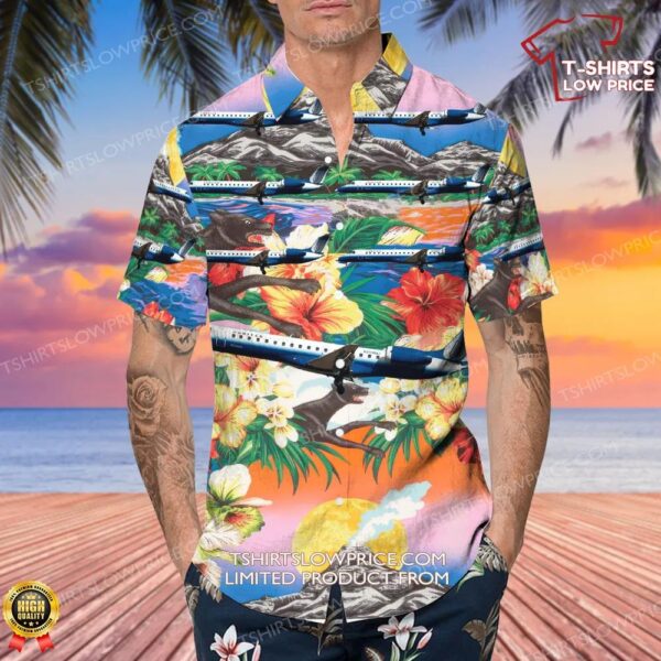 Embraer ERJ-145LR United Express (Mesa Airlines) Hawaiian Shirt Embraer ERJ-145LR United Express (Mesa Airlines) Hawaiian Shirt