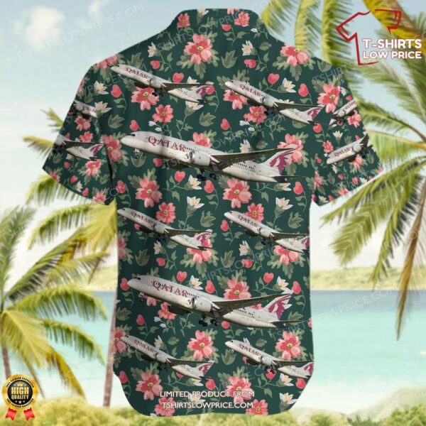 Boeing 787-8 Dreamliner Qatar Airways Hawaiian Shirt Boeing 787-8 Dreamliner Qatar Airways Hawaiian Shirt