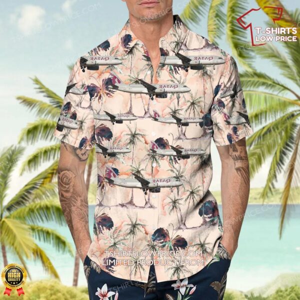 Airbus A320-232 Qatar Airways Hawaiian Shirt