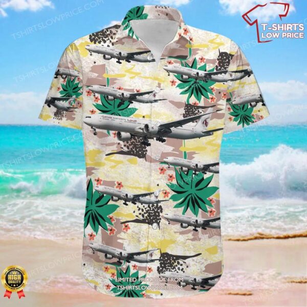 Boeing 777-367ER Qatar Airways Hawaiian Shirt