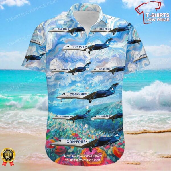 Embraer ERJ-135LR Contour Airlines Hawaiian Shirt