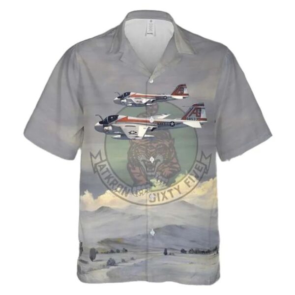Us Navy Attack Squadron 65 (va-65) Tigers Va-65 A-6es Hawaiian Shirt