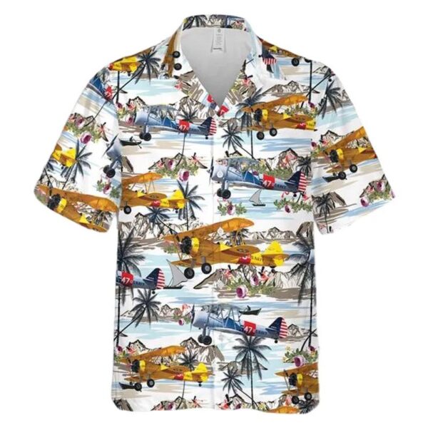 Us Navy Boeing E75 Stearman Hawaiian Shirt Us Navy Boeing E75 Stearman Hawaiian Shirt