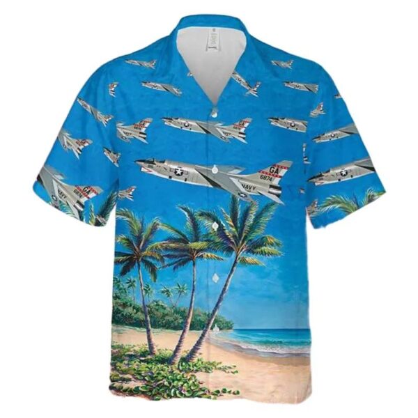 Us Navy Rf-8 Crusader Hawaiian Shirt