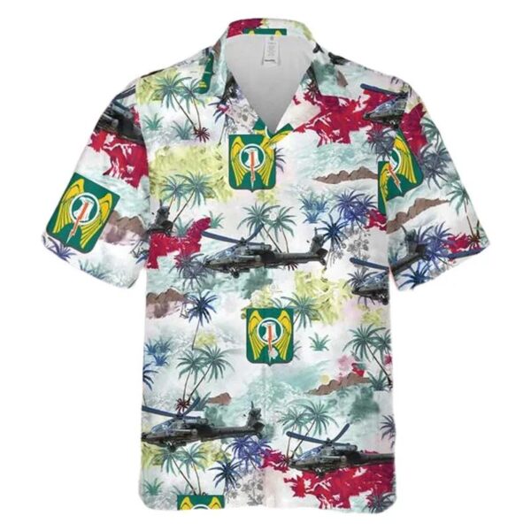 Us Army 501st Aviation Regiment (united States) Ah-64d Apache Hawaiian Shirt Us Army 501st Aviation Regiment (united States) Ah-64d Apache Hawaiian Shirt