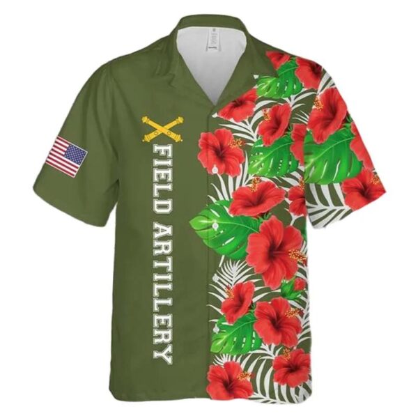Us Army Field Artillery Branch Badge Hawaiian Shirt Us Army Field Artillery Branch Badge Hawaiian Shirt