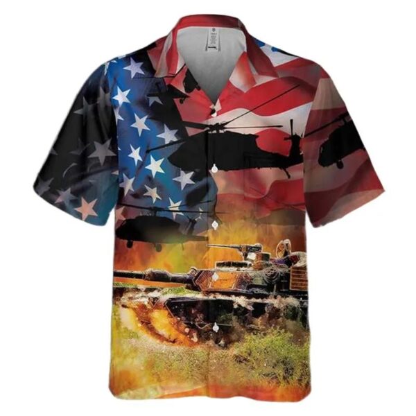 Us Army M1 Abrams Flag 4th July Pocket Hawaiian Shirt Us Army M1 Abrams Flag 4th July Pocket Hawaiian Shirt