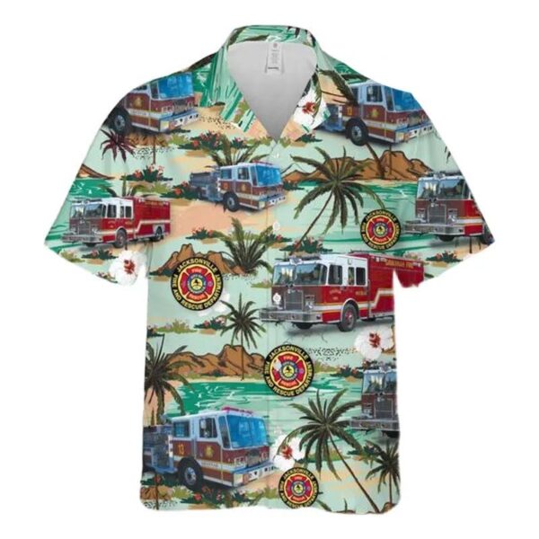 Fire Department Jacksonville Florida Firefighter Emergency Service Hawaiian Shirt