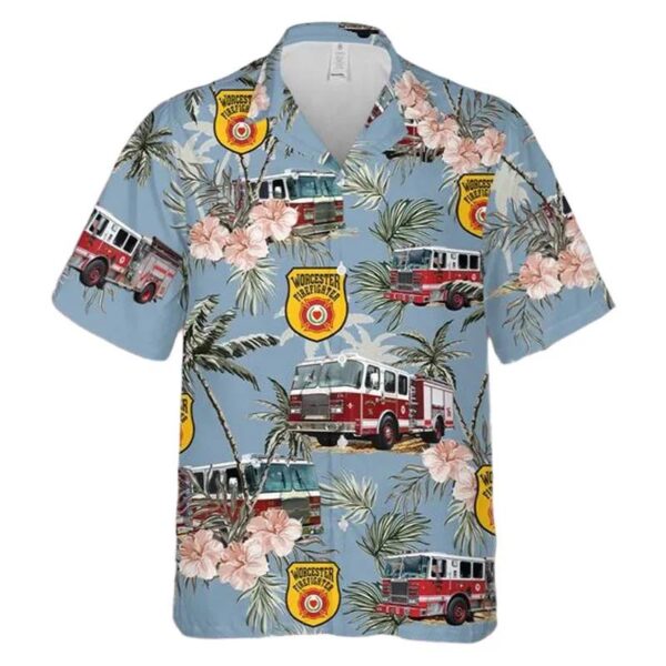 Fire Department Worcester Massachusetts Us United States Rescue Firefighter Emergency Hawaiian Shirt Fire Department Worcester Massachusetts Us United States Rescue Firefighter Emergency Hawaiian Shirt