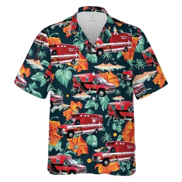 Indiana Indianapolis Fire Department Ambulance Hawaiian Shirt