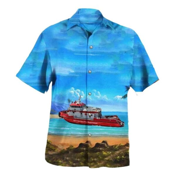 San Francisco Fire Department, Fire Boat Hawaiian Shirt San Francisco Fire Department, Fire Boat Hawaiian Shirt
