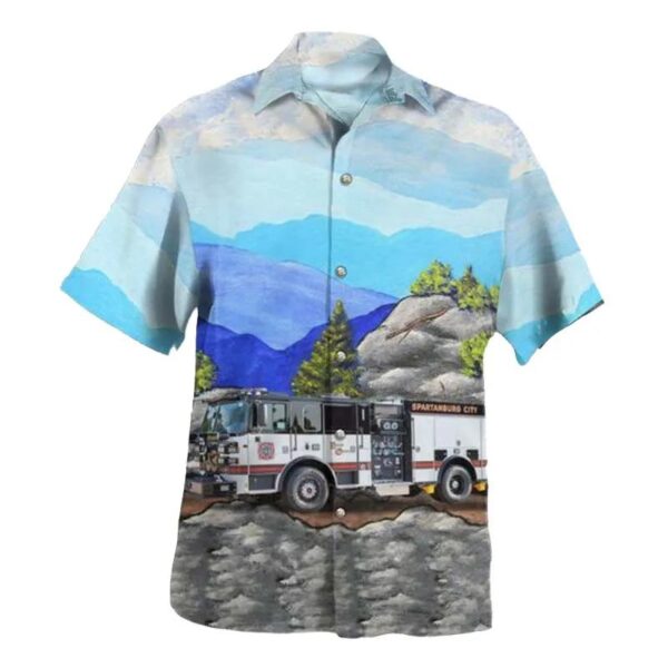 Spartanburg, South Carolina, Spartanburg Fire Department Hawaiian Shirt Spartanburg, South Carolina, Spartanburg Fire Department Hawaiian Shirt
