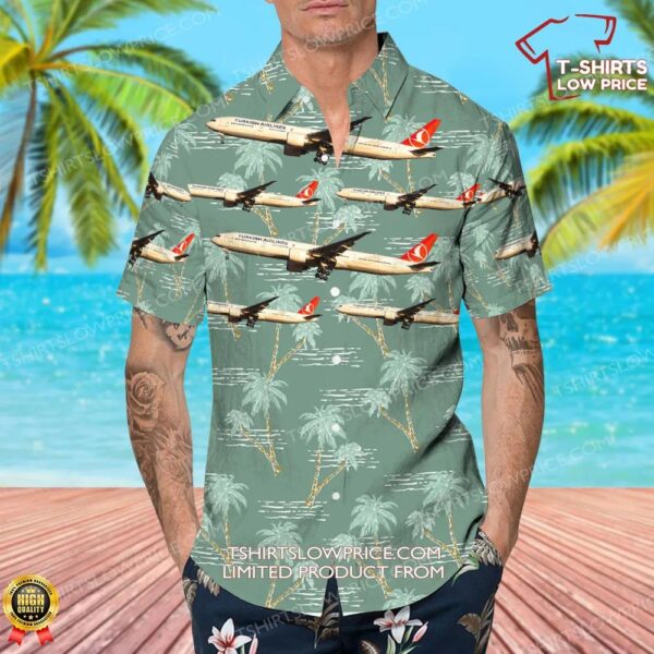 Boeing 777-3F2ER Turkish Airlines Hawaiian Shirt Boeing 777-3F2ER Turkish Airlines Hawaiian Shirt