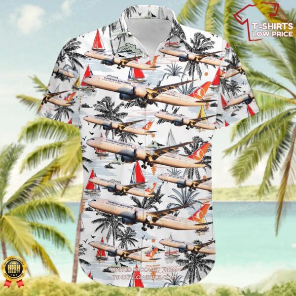 Boeing 787-9 Dreamliner Turkish Airlines Hawaiian Shirt Boeing 787-9 Dreamliner Turkish Airlines Hawaiian Shirt