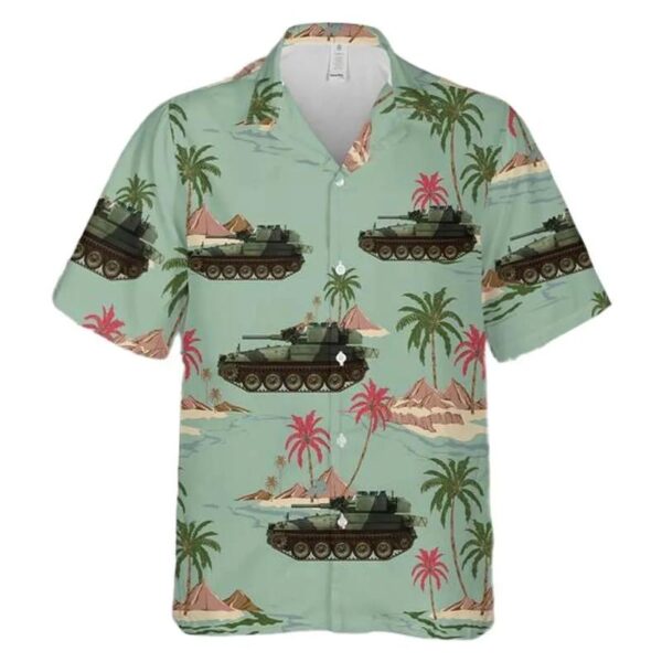 Alvis Scorpion Of The British Army With The Typical Otan Camouflage, 1975 Hawaiian Shirt Alvis Scorpion Of The British Army With The Typical Otan Camouflage, 1975 Hawaiian Shirt
