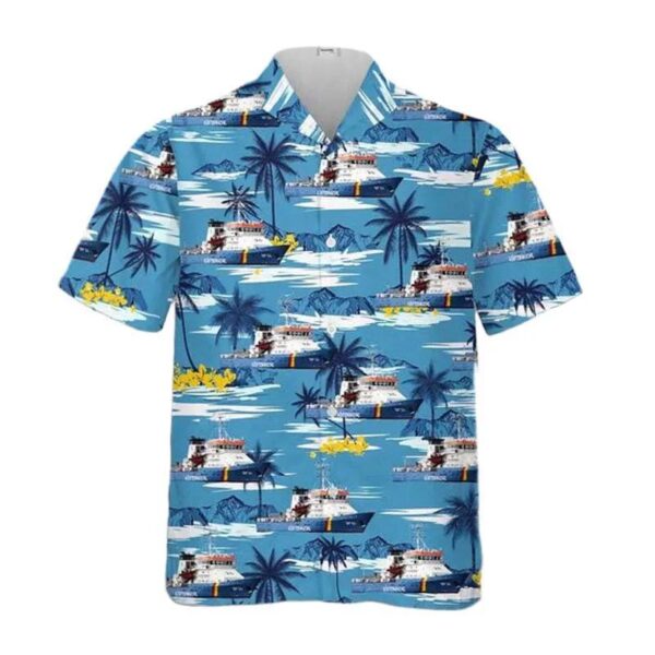 German Federal Coast Guard Bp 24 Bad Bramstedt Hawaiian Shirt