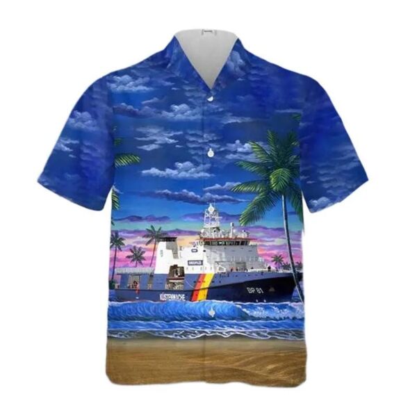 German Federal Coast Guard Bp 81 Potsdam Hawaiian Shirt German Federal Coast Guard Bp 81 Potsdam Hawaiian Shirt