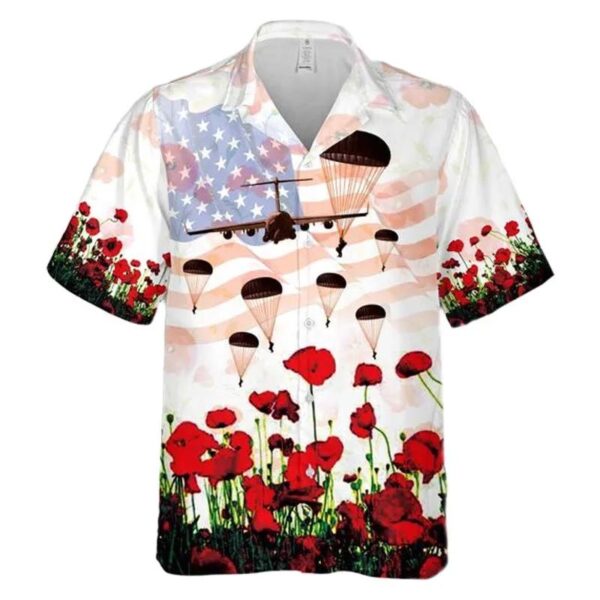 Memorial Day, Us Army Paratroopers And Poppies Hawaiian Shirt Memorial Day, Us Army Paratroopers And Poppies Hawaiian Shirt