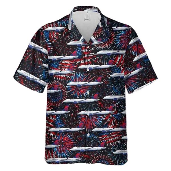 Us Airlines 2 Airbus A220-100 4th Of July Hawaiian Shirt Us Airlines 2 Airbus A220-100 4th Of July Hawaiian Shirt