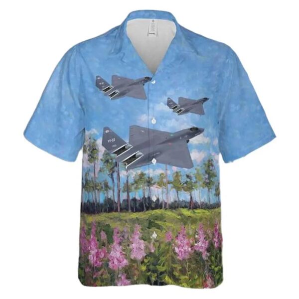 Usaf Northrop Yf-23 Black Widow Hawaiian Shirt Usaf Northrop Yf-23 Black Widow Hawaiian Shirt