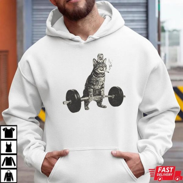 Funny Deadlift Cat Smoking Beer Meme Shirt Funny Deadlift Cat Smoking Beer Meme Shirt