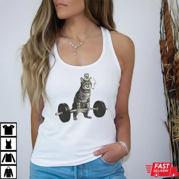 Funny Deadlift Cat Smoking Beer Meme Shirt Funny Deadlift Cat Smoking Beer Meme Shirt
