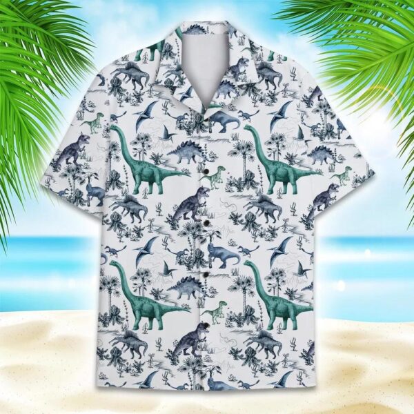Vintage Jurassic T-Rex And Brontosaurus Hawaiian Shirt Vintage Jurassic T-Rex And Brontosaurus Hawaiian Shirt
