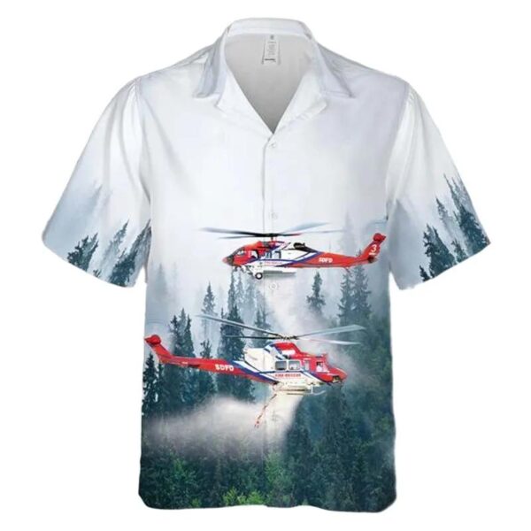 San Diego Fire-rescue Department Helicopter Hawaiian Shirt San Diego Fire-rescue Department Helicopter Hawaiian Shirt