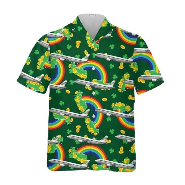St. Patrick’s Day, Aer Lingus Retrojet St Colman Airbus A320-214 Ei-dvm Hawaiian Shirt St. Patrick’s Day, Aer Lingus Retrojet St Colman Airbus A320-214 Ei-dvm Hawaiian Shirt