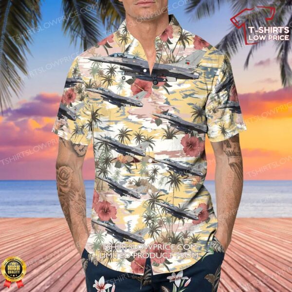 General Dynamics F-16BM Fighting Falcon Portugal Air Force Hawaiian Shirt General Dynamics F-16BM Fighting Falcon Portugal Air Force Hawaiian Shirt