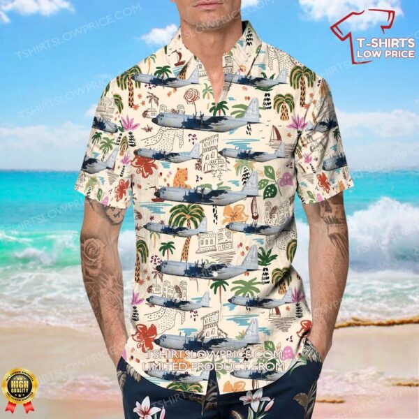 Lockheed C-130H-30 Hercules Portugal Air Force Hawaiian Shirt