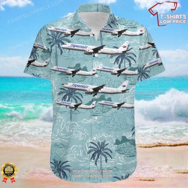 Airbus A321-231 Spanair Hawaiian Shirt Airbus A321-231 Spanair Hawaiian Shirt