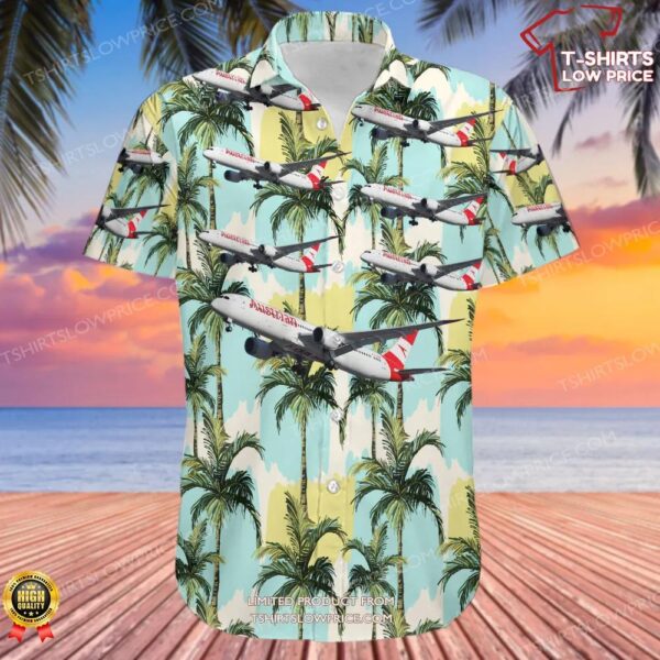Boeing 787-9 Dreamliner Austrian Airlines Hawaiian Shirt Boeing 787-9 Dreamliner Austrian Airlines Hawaiian Shirt