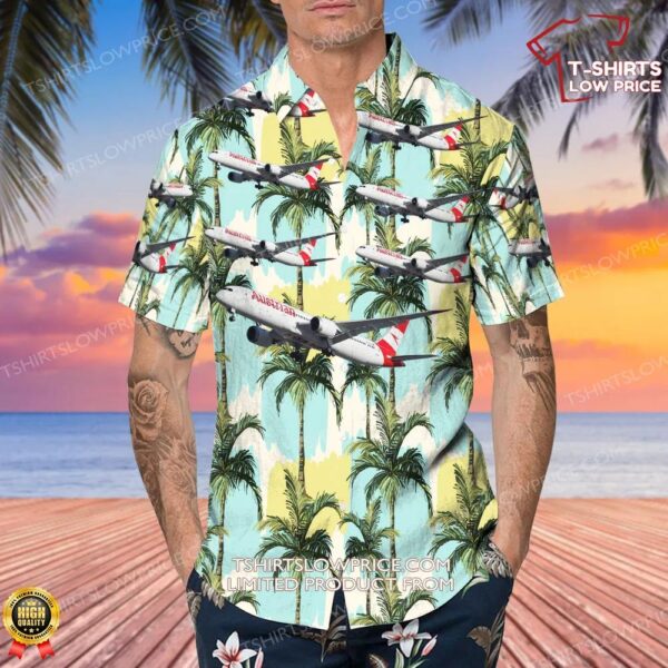Boeing 787-9 Dreamliner Austrian Airlines Hawaiian Shirt Boeing 787-9 Dreamliner Austrian Airlines Hawaiian Shirt