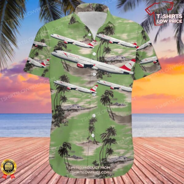 Airbus A321-111 Austrian Airlines Hawaiian Shirt Airbus A321-111 Austrian Airlines Hawaiian Shirt