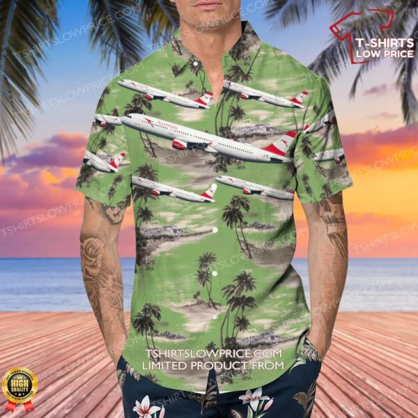 Airbus A321-111 Austrian Airlines Hawaiian Shirt Airbus A321-111 Austrian Airlines Hawaiian Shirt