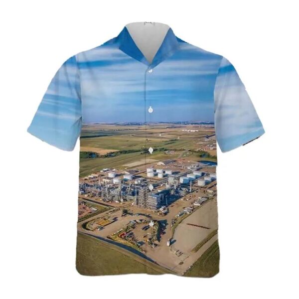 Dickinson, North Dakota, Dickinson Refinery American Oil Refinery Marathon Petroleum Corporation Hawaiian Shirt Dickinson, North Dakota, Dickinson Refinery American Oil Refinery Marathon Petroleum Corporation Hawaiian Shirt