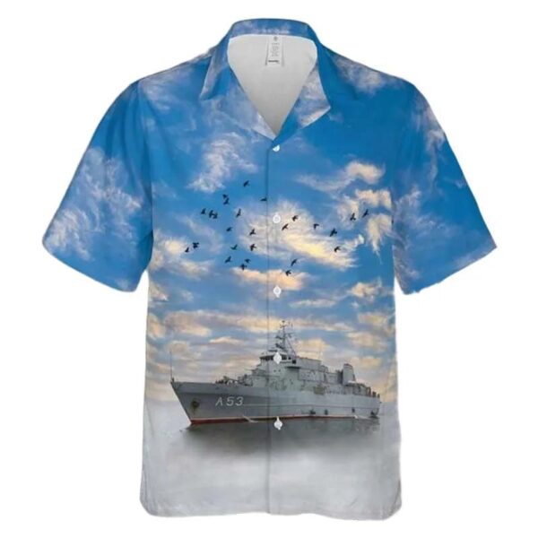 Latvian Naval Forces Minelayer A-53 Virsaitis (2007) Hawaiian Shirt Latvian Naval Forces Minelayer A-53 Virsaitis (2007) Hawaiian Shirt