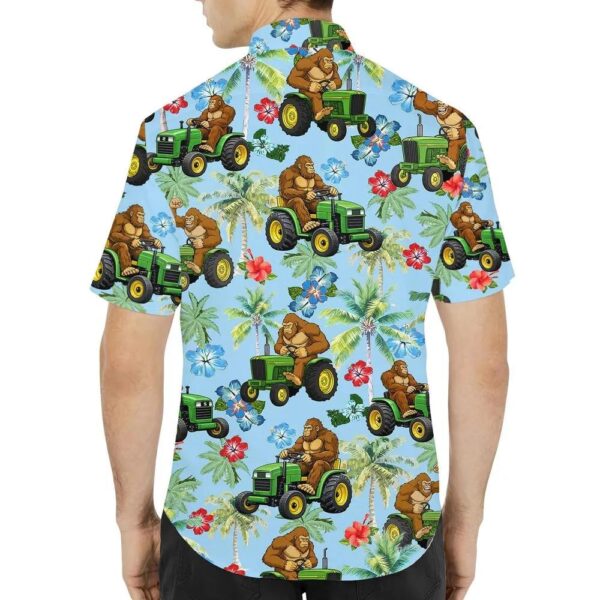 Funny Bigfoot Tractor Hawaiian Shirt Funny Bigfoot Tractor Hawaiian Shirt