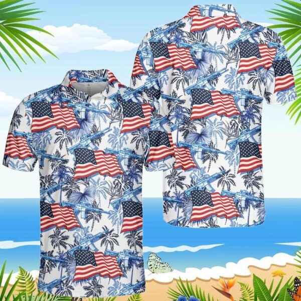 USA Flag Rifle Polo Shirt USA Flag Rifle Polo Shirt