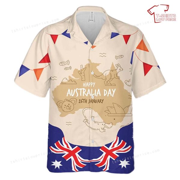 Australia Day With Australian Map Hawaiian Shirt