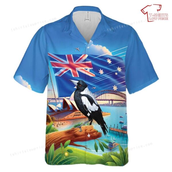 Australian Bird Magpie Hawaiian Shirt