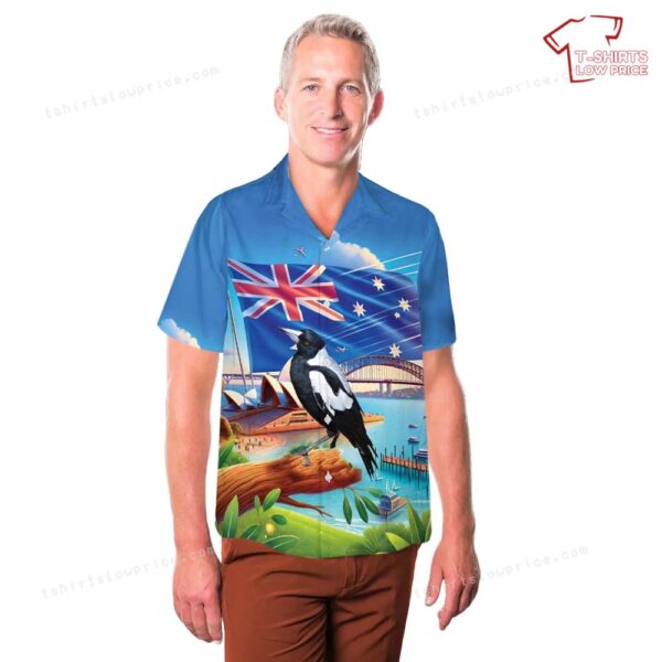 Australian Bird Magpie Hawaiian Shirt