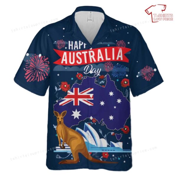 Happy Australia Day Australian Animal Firework Hawaiian Shirt Happy Australia Day Australian Animal Firework Hawaiian Shirt