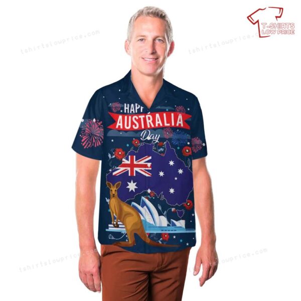 Happy Australia Day Australian Animal Firework Hawaiian Shirt Happy Australia Day Australian Animal Firework Hawaiian Shirt