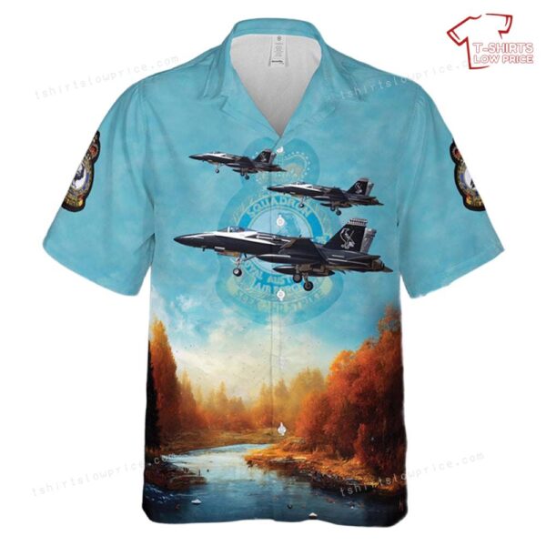 Royal Australian Air Force (RAAF) 75th Squadron McDonnell Douglas FA-18A Hornet Hawaiian Shirt
